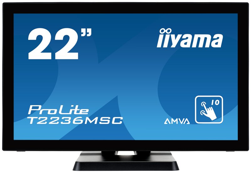 22" LCD iiyama T2236MSC-B2 - multidotekový, FullHD, AMVA, kapacitní, USB - obrázek produktu