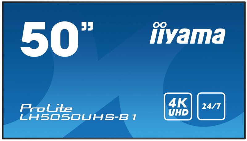 50" iiyama LH5050UHS-B1 - AMVA3,4K UHD,8ms,450cd/ m2, 4000:1,16:9,komponent.,HDMI,DP,USB,RS232,repro. - obrázek produktu