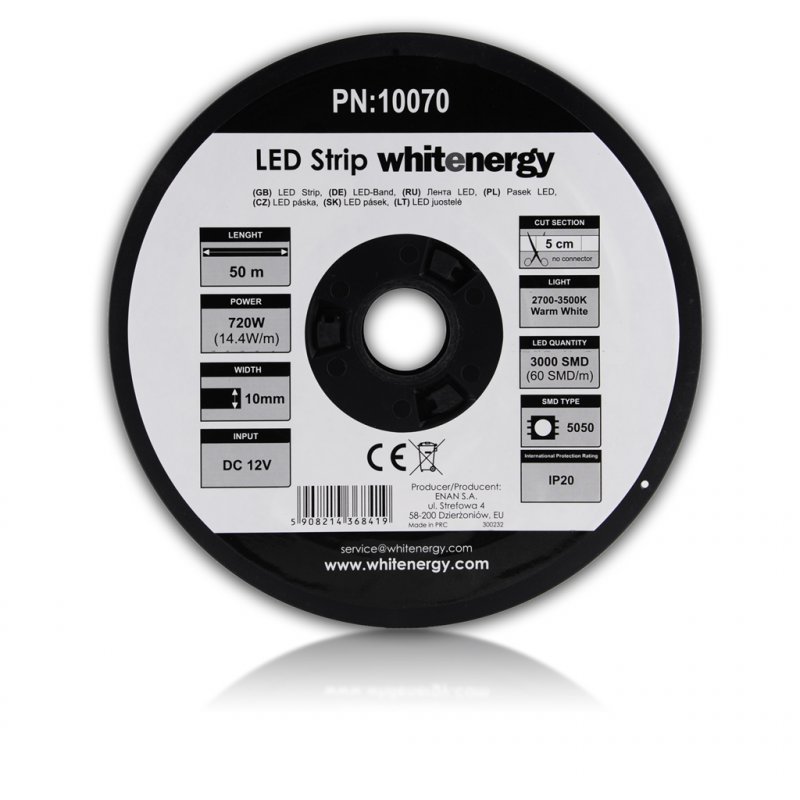 WE LED páska 50m SMD5050 14.4W/ m 10mm teplá bílá - obrázek produktu