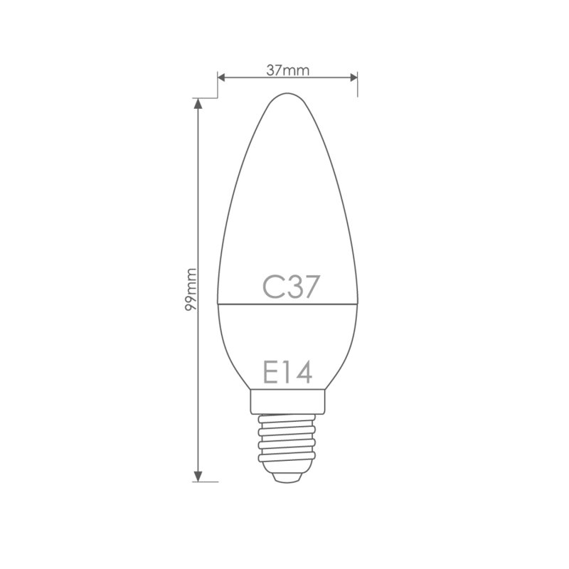 WE LED žárovka SMD2835 C37 E14 7W teplá bílá - obrázek č. 4