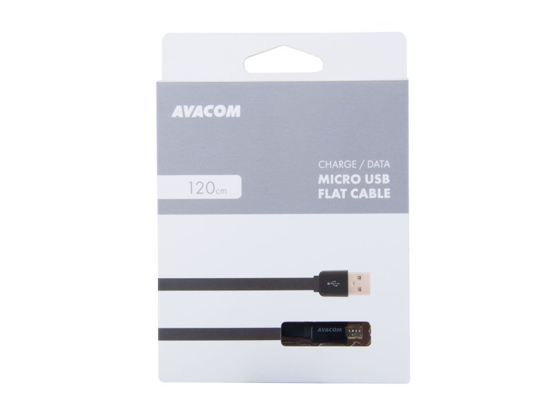 Kabel AVACOM MIC-120K USB - Micro USB, 120cm, černá - obrázek č. 2