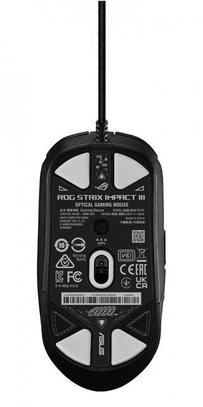 Asus ROG Strix Impact III/ Herní/ Optická/ Pro praváky/ 12 000 DPI/ Drátová USB/ Černá - obrázek č. 5