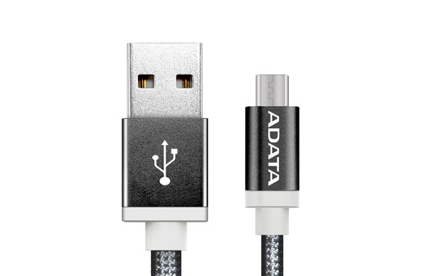 ADATA Micro USB kabel pletený 1m černý - obrázek produktu