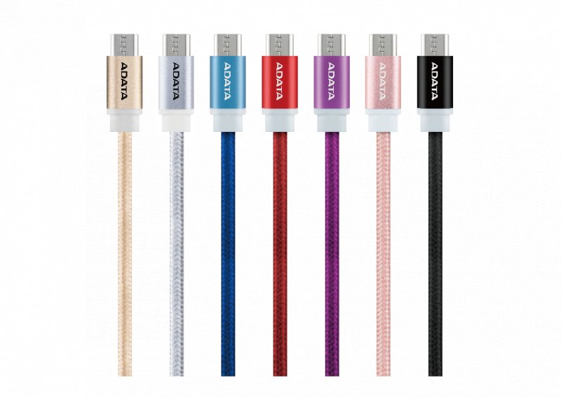 ADATA Micro USB kabel pletený 1m stříbrný - obrázek č. 1
