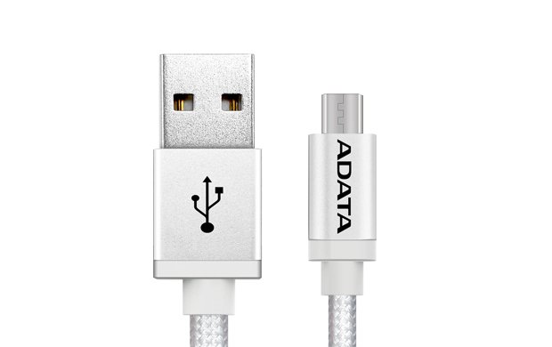 ADATA Micro USB kabel pletený 1m stříbrný - obrázek produktu