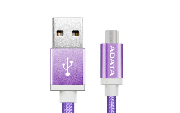 ADATA Micro USB kabel pletený 1m fialový - obrázek produktu