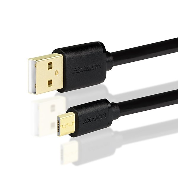 AXAGON HQ Kabel Micro USB, 2A, černý, 2 m - obrázek č. 1