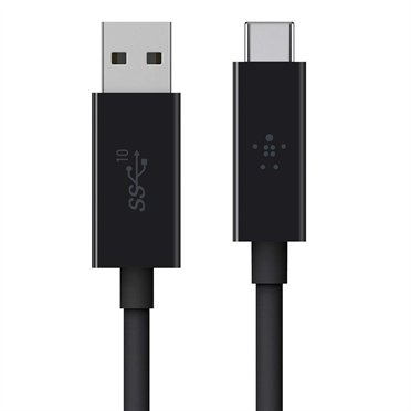 BELKIN kabel USB 3.1 USB-C to USB A 3.1, 1m, černý - obrázek produktu