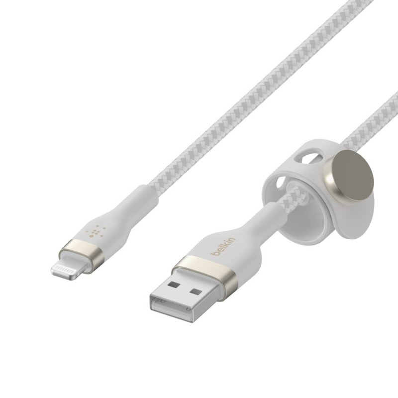 Belkin kabel USB-A s konektorem LTG,1M bilý pletený - obrázek č. 2