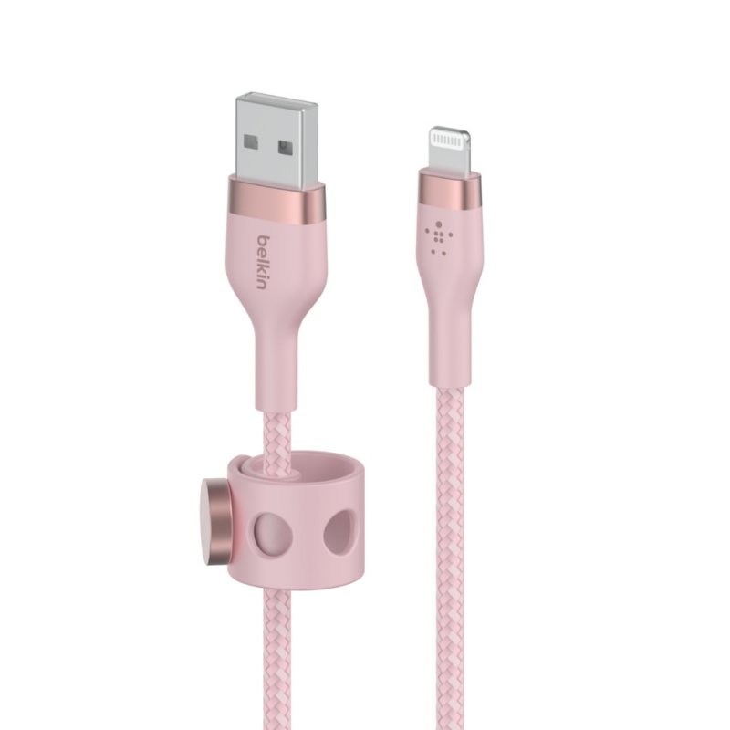 Belkin kabel USB-A s konektorem LTG,1M růžový pletený - obrázek č. 1