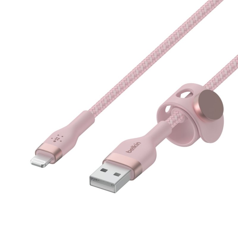 Belkin kabel USB-A s konektorem LTG,3M růžový pletený - obrázek č. 3