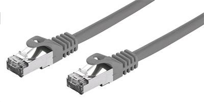 Kabel C-TECH patchcord Cat7, S/ FTP, šedý, 0,25m - obrázek produktu