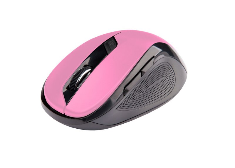Myš C-TECH WLM-02P, černo-růžová, bezdrátová, 1600DPI, 6 tlačítek, USB nano receiver - obrázek produktu