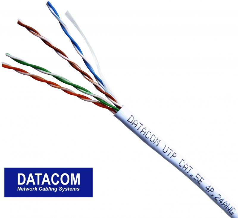 DATACOM UTP Cat5e PVC kabel 305m (drát), bílý - obrázek produktu