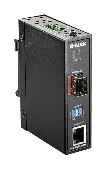 D-Link DIS-M100G-SW 10/ 100/ 1000 Mbps to SFP Industrial Media Converter - obrázek produktu