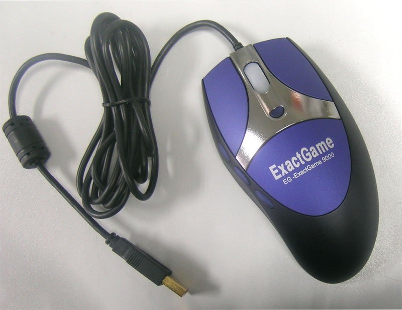 EXACTGAME EG-ExactGame9000/ Herní/ Laserová/ Drátová USB/ Černá-modrá - obrázek produktu