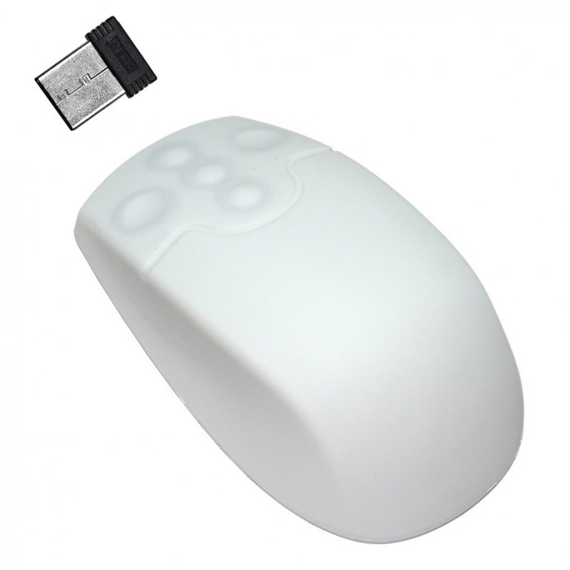 SM502WL - Silikonová antibakteriální myš, bezdrátová, bílá, IP68 - obrázek produktu