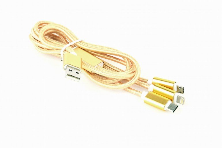 GEMBIRD USB 3-in-1 charging cable, gold, 1 m - obrázek produktu