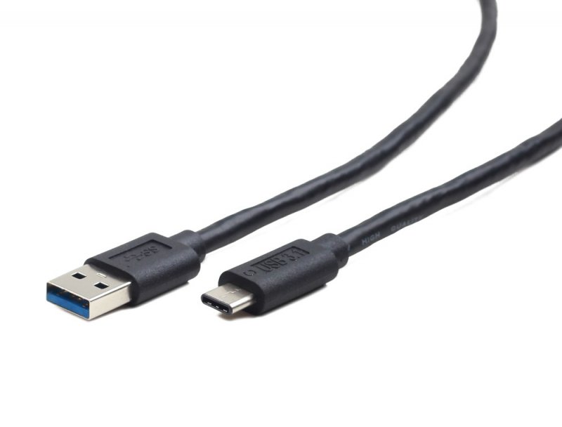 Kabel CABLEXPERT USB 3.0 AM na Type-C kabel (AM/ CM), 1,8m, černý - obrázek produktu