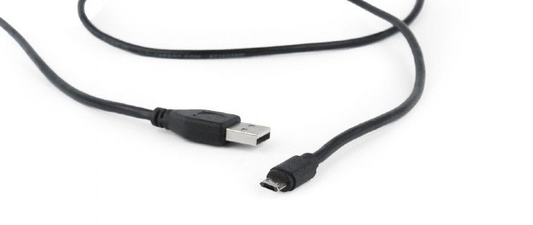 Kabel CABLEXPERT MicroUSB oboustranný univerzální konektor, 1,8m, černý - obrázek produktu