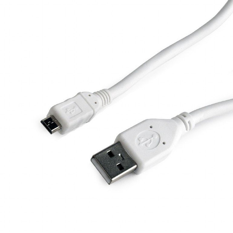 Kabel USB A-B micro, 0,5m, 2.0, bílý, high quality - obrázek produktu