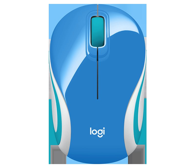 Logitech Mini M187/ Cestovní/ Optická/ Bezdrátová USB/ Modrá - obrázek produktu