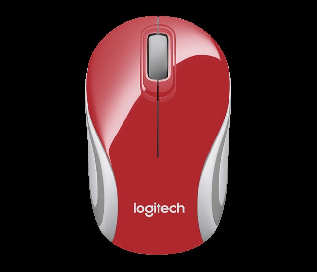 Logitech Mini M187/ Cestovní/ Optická/ Bezdrátová USB/ Červená - obrázek produktu