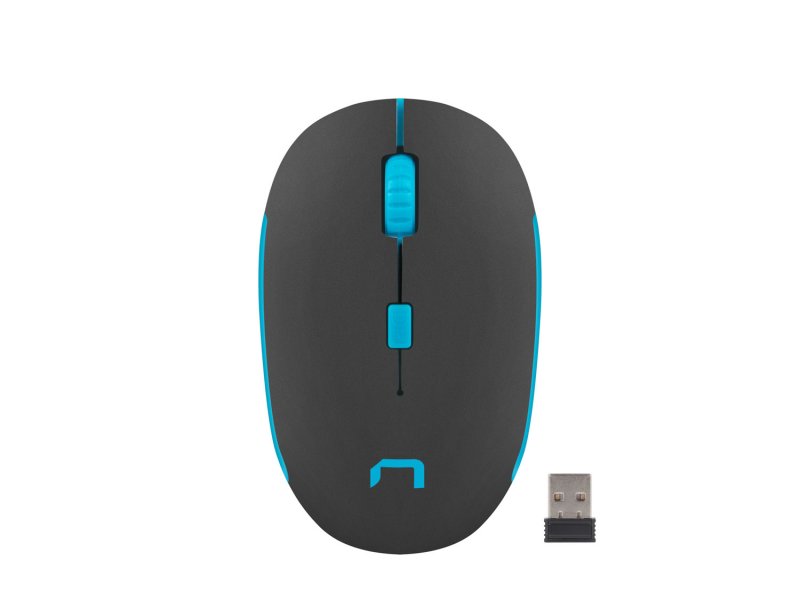Natec optická myš MARTIN/ 1600 DPI/ Cestovní/ Optická/ Bezdrátová USB/ Černá-modrá - obrázek č. 1