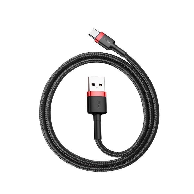 Baseus CATKLF-B91 Cafule Kabel USB-C 3A 1m Red/ Black - obrázek č. 2