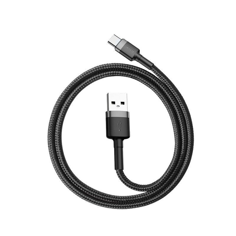 Baseus CATKLF-BG1 Cafule Kabel USB-C 3A 1m Grey/ Black - obrázek č. 2