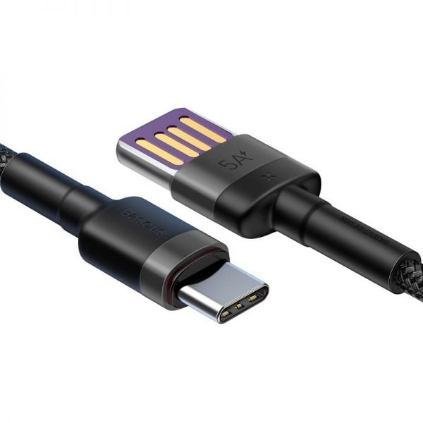 Baseus CATKLF-PG1 Cafule Quick Charging Datový Kabel USB Double Sided to USB 40W 1m Gray/ Black - obrázek č. 2