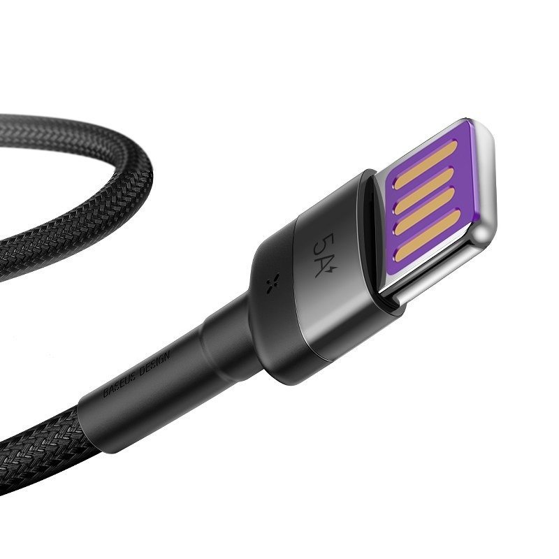 Baseus CATKLF-PG1 Cafule Quick Charging Datový Kabel USB Double Sided to USB 40W 1m Gray/ Black - obrázek č. 1