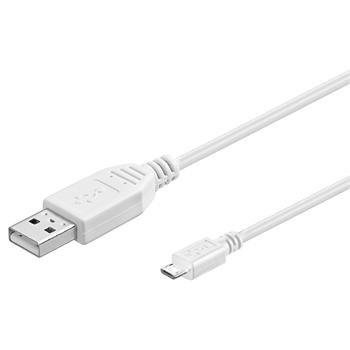 PremiumCord Kabel micro USB 2.0, A-B 1m, bílá - obrázek produktu