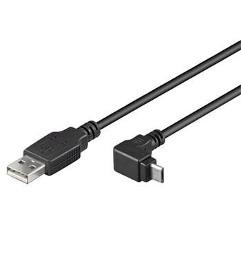 PremiumCord Kabel microUSB 2.0, A-B, 90°, 1.8m - obrázek produktu