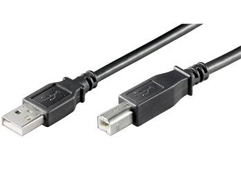 PremiumCord Kabel USB 2.0, A-B, 0.5m barva černá - obrázek produktu