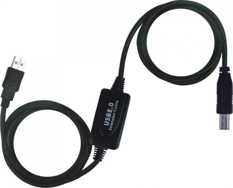 PremiumCord USB 2.0 repeater a propojovací kabel A/ M-B/ M 10m - obrázek produktu