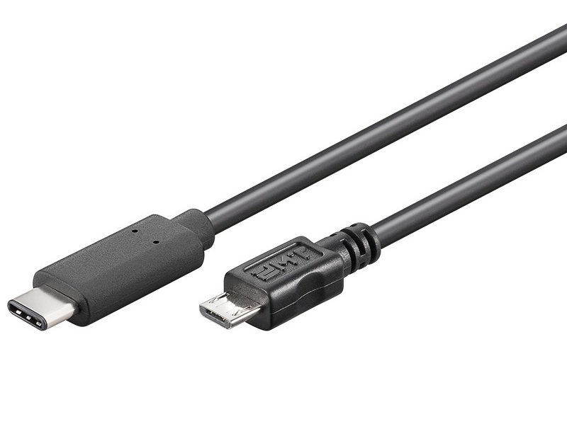 PremiumCord USB-C/ male - USB 2.0 Micro-B/ Male, černý, 0,6m - obrázek produktu