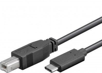PremiumCord USB-C/ male - USB 2.0 B/ male, černý,1m - obrázek produktu