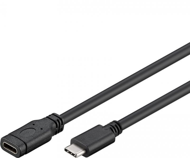 PremiumCord Převodník Prodlužovací kabel USB-C M/ F, černý, 1m - obrázek produktu