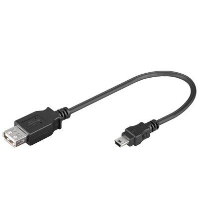 PremiumCord USB redukce kabel USB A/ female - Mini 5pin USB/ male 20cm OTG - obrázek produktu