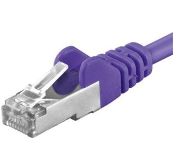 Premiumcord Patch kabel CAT6a S-FTP, RJ45-RJ45, AWG 26/ 7 0,5m, fialová - obrázek produktu