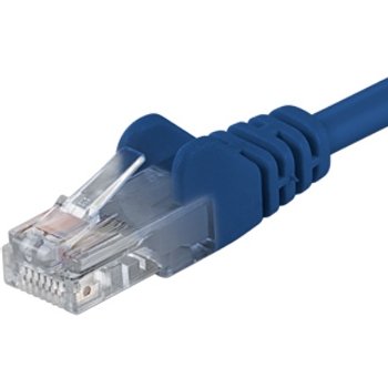PremiumCord Patch kabel UTP RJ45-RJ45 CAT6 0.25m modrá - obrázek produktu