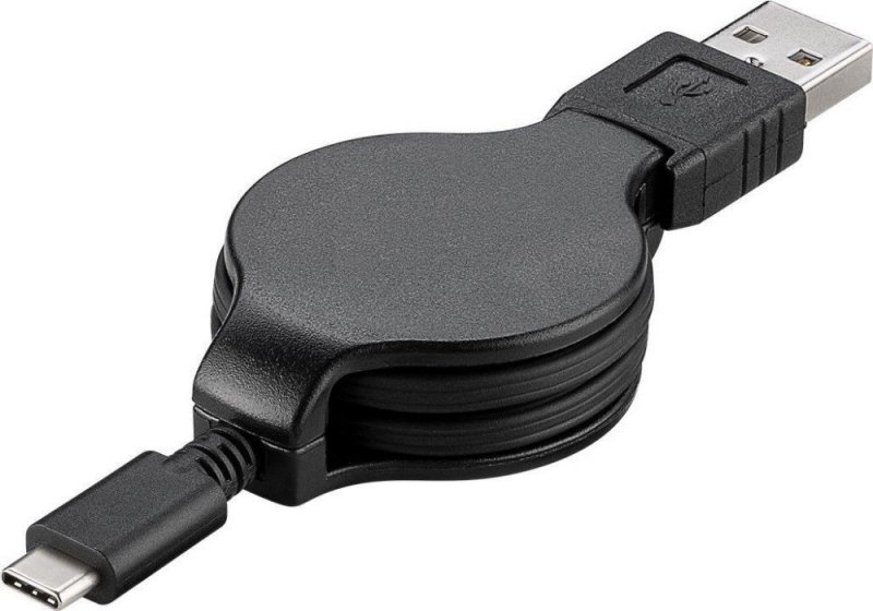PremiumCord Kabel USB 3.1 C/ M - USB 2.0 A/ M, charging a sync navíjecí kabel 1m - obrázek produktu