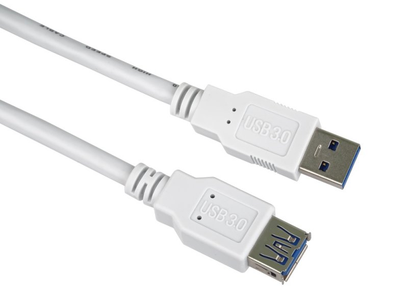 PremiumCord Prodlužovací kabel USB 3.0 Super-speed 5Gbps A-A, MF, 9pin, 0,5m bílá - obrázek č. 1
