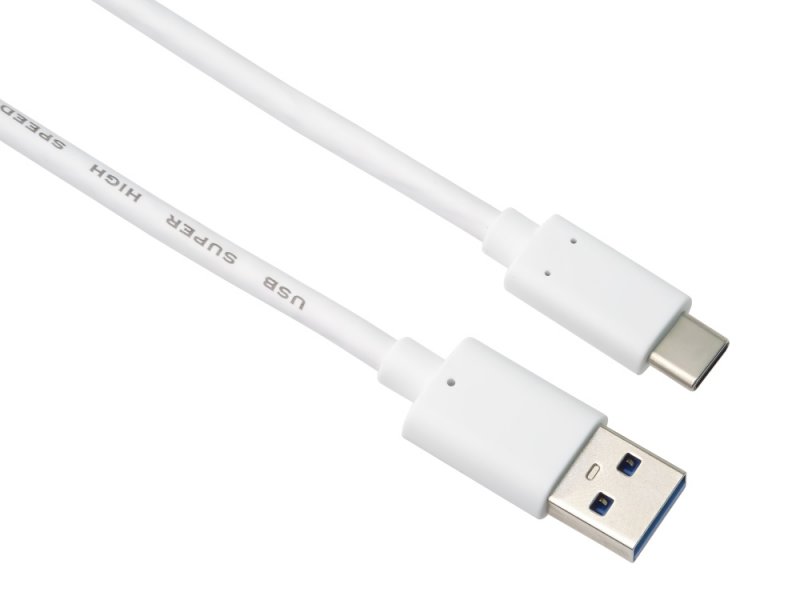 PremiumCord kabel USB-C - USB 3.0 A (USB 3.2 generation 2, 3A, 10Gbit/ s)  0,5m bílá - obrázek produktu