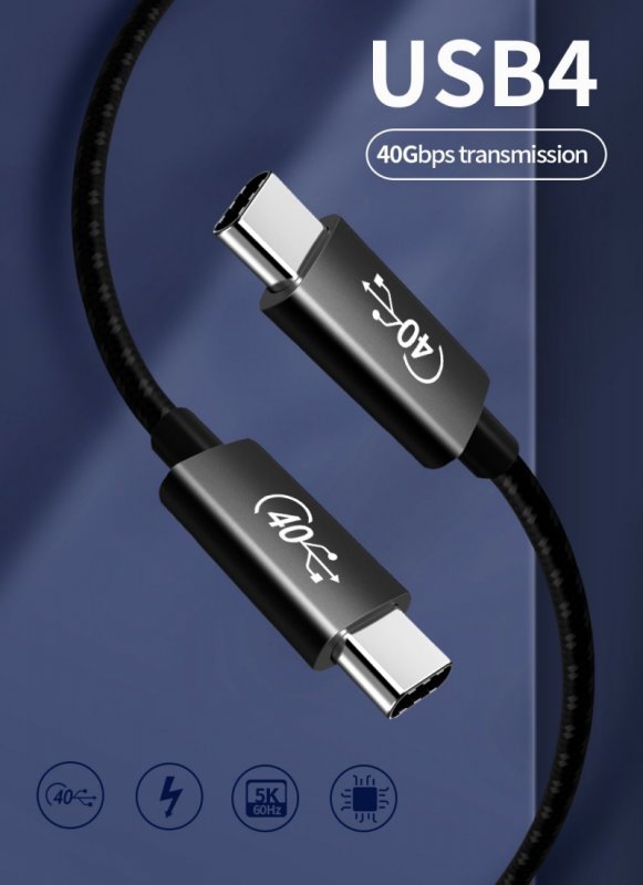 PremiumCord USB4™ 40Gbps 8K@60Hz kabel Thunderbolt 3 certifikovaný USB-IF 1m - obrázek č. 9