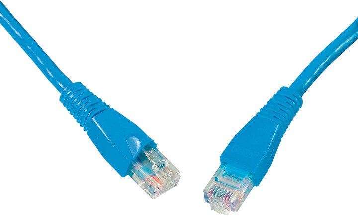 SOLARIX patch kabel CAT5E UTP PVC 0,5m modrý snag-proof - obrázek produktu