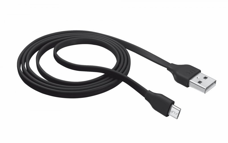 TRUST Flat Micro-USB Cable 1m - black - obrázek č. 1