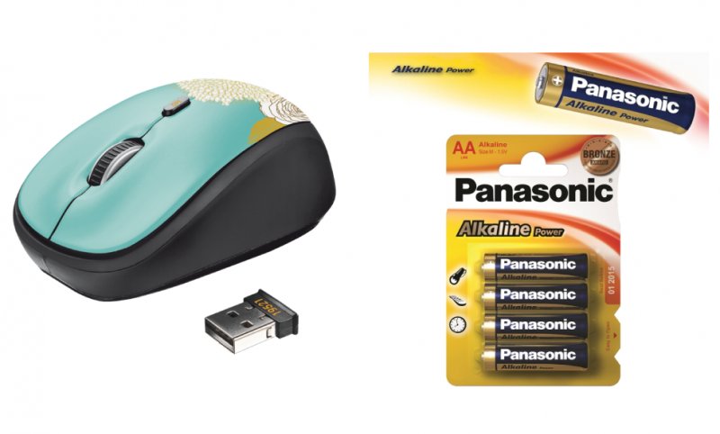 myš TRUST Yvi Wireless Mouse - flower + 4 AA baterie - obrázek produktu