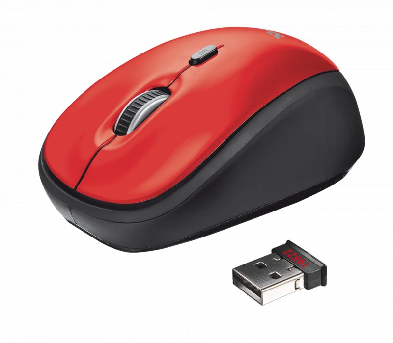 myš TRUST Yvi Wireless Mouse - red - obrázek produktu